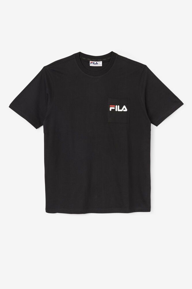 Fila T-Shirt Curtis Pocket Mens Black - India DVN-584317